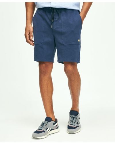 Brooks Brothers Stretch Sueded Cotton Jersey Sweat Shorts - Blue