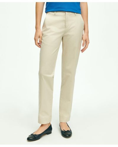 Brooks Brothers Garment Washed Stretch Cotton Chinos - Natural