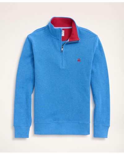 Brooks Brothers Ribbed French Terry Half-zip - Blue