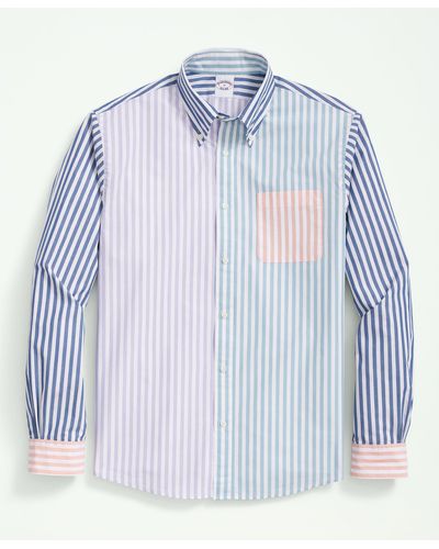 Brooks Brothers Friday Shirt, Poplin Fun Stripe - Blue