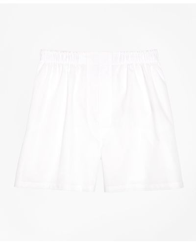 Brooks Brothers Traditional Fit Broadcloth Boxers - White