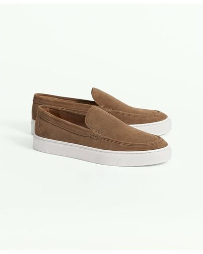 Brooks Brothers Hampton Suede Slip-on Sneakers - White