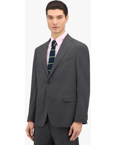 Brooks Brothers Blazer Gris En Laine Vierge Stretch