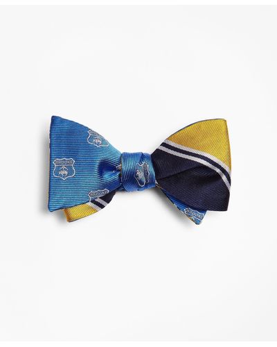 Brooks Brothers Crest With Stripe Reversible Bow Tie - Yellow