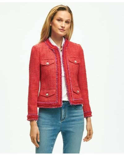 Brooks Brothers Boucle Tweed Jacket - Red