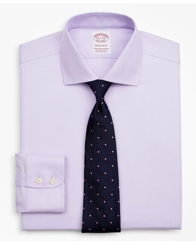 Brooks Brothers Stretch Regent Regular-fit Dress Shirt, Non-iron Twill English Collar - Purple
