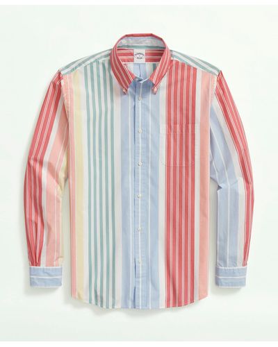 Brooks Brothers Friday Shirt, Poplin Striped - Red