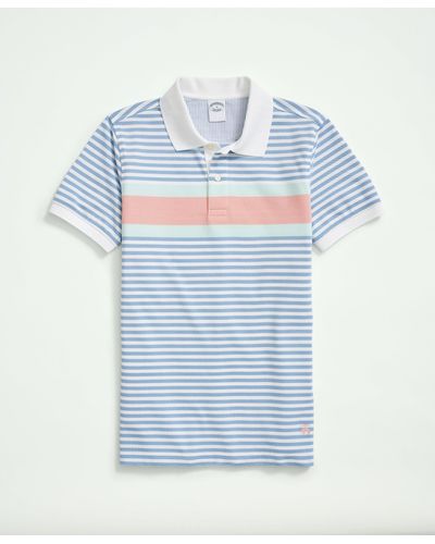Brooks Brothers Supima Cotton Original-fit Chest Stripe Polo Shirt - Blue
