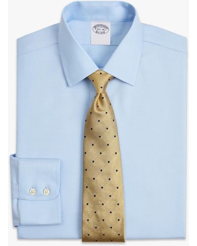 Brooks Brothers Regular Fit Pastel Blue Non-iron Twill Ainsley Collar Dress Shirt
