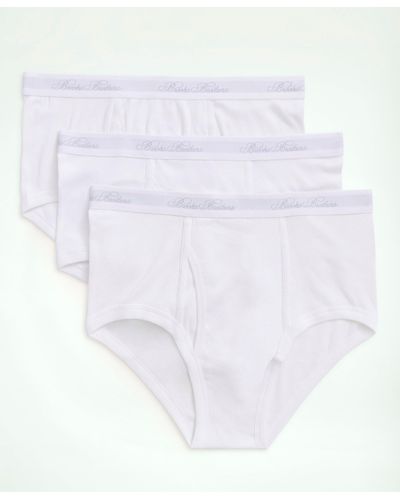 Brooks Brothers Supima Cotton Briefs-3 Pack - White