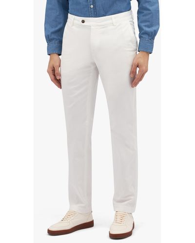Brooks Brothers Chino Beige En Coton Stretch - Blanc