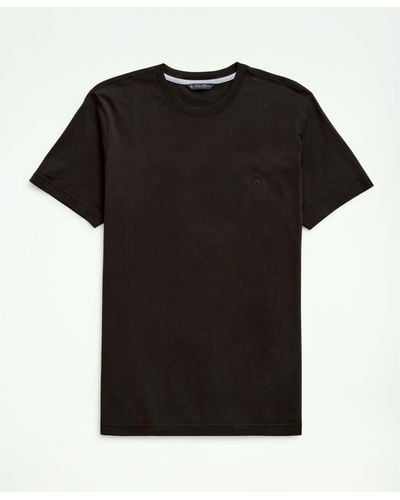 Brooks Brothers Washed Supima Cotton Logo Crewneck T-shirt - Black