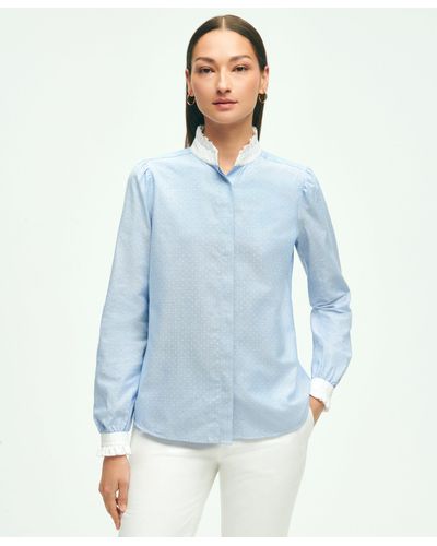 Brooks Brothers Cotton Dobby Shirt - Blue
