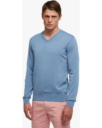 Brooks Brothers Pullover Mit V-ausschnitt Aus Baumwolle - Blau