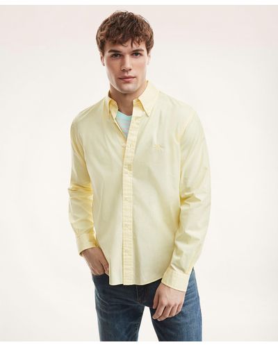 Brooks Brothers Friday Shirt, Poplin Solid - Yellow