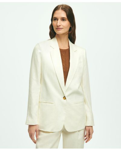 Brooks Brothers Linen One-button Jacket - White