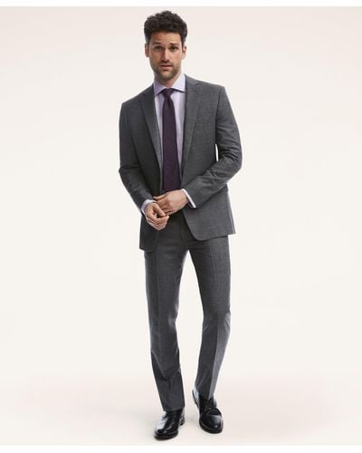 Brooks Brothers Regent Fit Mini Houndstooth Check 1818 Suit - Gray