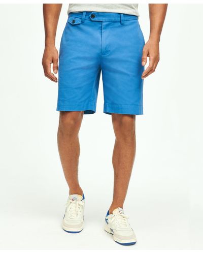 Brooks Brothers 9" Canvas Poplin Shorts In Supima Cotton - Blue