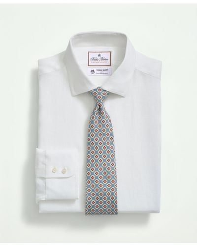 Brooks Brothers X Thomas Mason Linen Poplin English Spread Collar - White