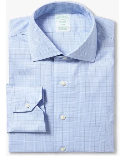 Brooks Brothers Pastel Blue Slim-fit Non-iron Stretch Cotton Shirt With English Spread Collar