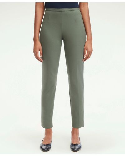 Brooks Brothers Side-zip Stretch Cotton Pant - Green