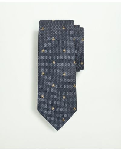 Brooks Brothers Silk Tie Fleece Mini Square Pattern Tie - Blue