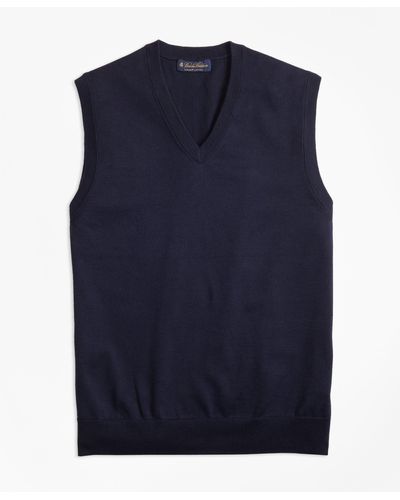 Brooks Brothers Supima Cotton Sweater Vest - Blue
