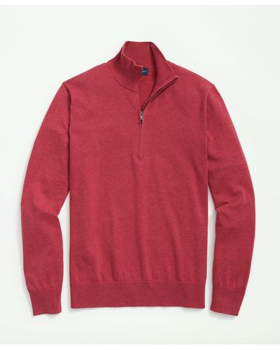 Brooks Brothers Supima Cotton Half-zip Sweater - Red