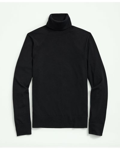Brooks Brothers Fine Merino Wool Turtleneck Sweater - Black