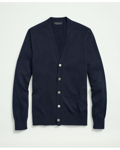 Brooks Brothers Supima Cotton Button-front Cardigan - Blue
