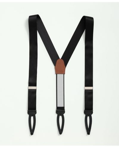 Brooks Brothers Solid Suspenders Shoes - Black