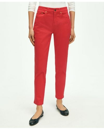 Brooks Brothers Stretch Cotton Five-pocket Pants - Red