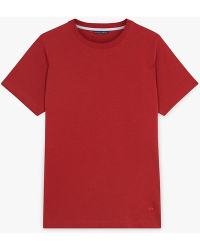 Brooks Brothers Rotes Baumwoll-t-shirt Mit Rundhalsausschnitt