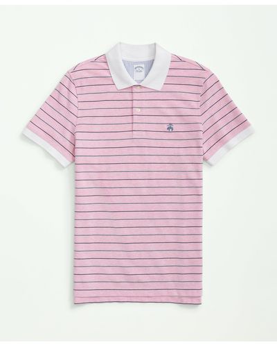 Brooks Brothers Supima Cotton Multi-stripe Polo Shirt - Pink
