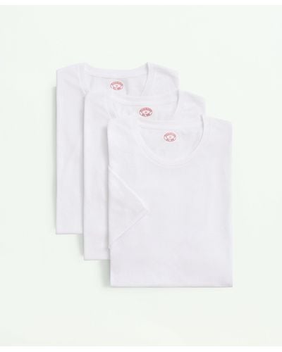 Brooks Brothers Supima Cotton Crewneck 3 Pack T-shirts - White