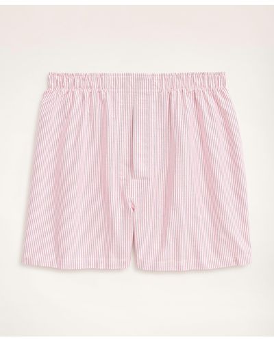 Brooks Brothers Cotton Oxford Candy Stripe Boxers - Red