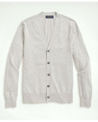 Brooks Brothers Supima Cotton Button-front Cardigan - Gray