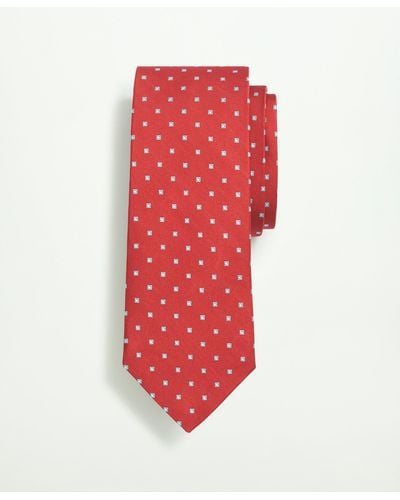 Brooks Brothers Silk Diamond Pattern Tie - Red