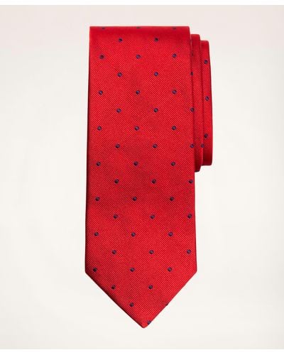 Brooks Brothers Dot Rep Tie - Red