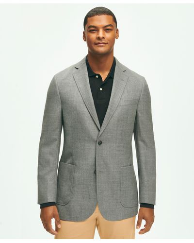 Brooks Brothers Classic Fit Wool Hopsack Patch Pocket Sport Coat - Gray