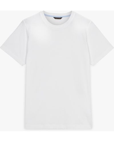 Brooks Brothers T-shirt Ras Du Cou Blanc En Coton