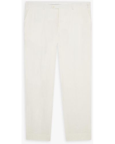 Brooks Brothers White Linen Trousers - Blanco
