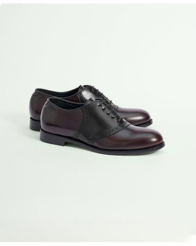 Brooks Brothers Black And Brown Leather Saddle Shoes