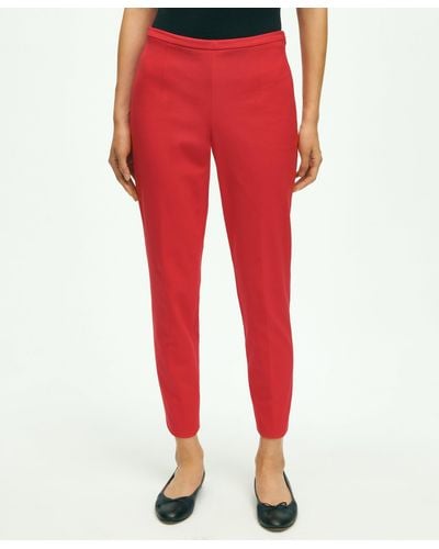 Brooks Brothers Side-zip Stretch Cotton Pant - Red