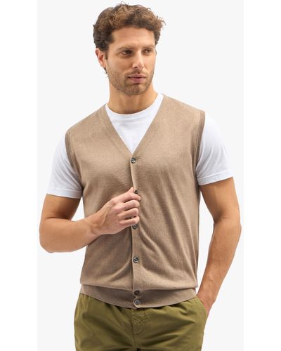 Brooks Brothers Beige Silk-cashmere Blend Sweater Vest - Multicolore