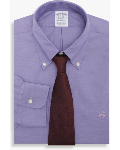 Brooks Brothers Violettes Regular-fit Non-iron Hemd Aus Baumwollstretch Mit Button-down-kragen - Lila