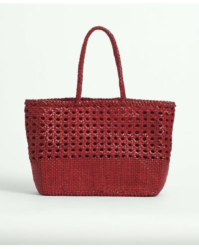 Brooks Brothers Leather Tote Bag - Red