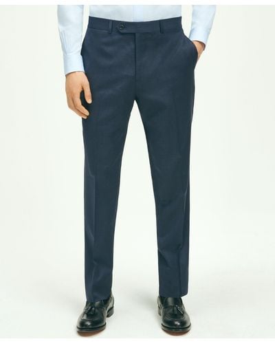 Brooks Brothers Classic Fit Wool 1818 Dress Pants - Blue