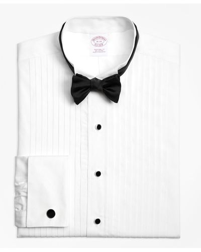 Brooks Brothers Milano Fit Ten-pleat Wing Collar Tuxedo Shirt - White
