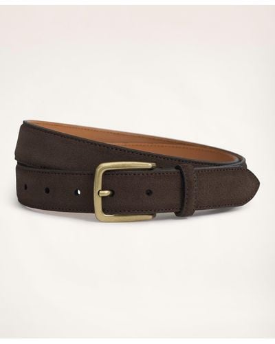 Brooks Brothers Classic Suede Belt - Brown